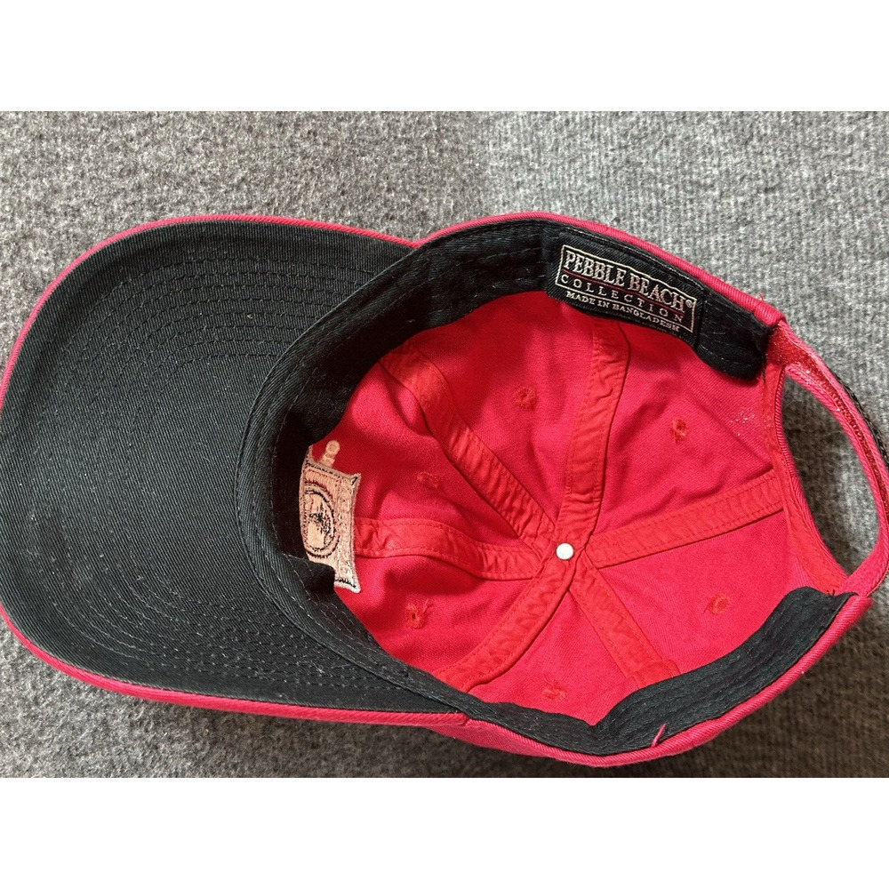 Pebble Beach Golf Hat Mens Red 2010 110th US‎ Open Golf Cap Adjustable Strap - Picture 3 of 6